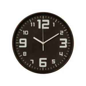 Πλαστικό Ρολόι Τοίχου 30.5 cm Χρώματος Μαύρο Atmosphera 114555-Black