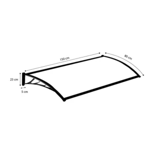 Πλαστικό Κιόσκι - Τέντα Πόρτας Εισόδου 80 x 150 cm Χρώματος Λευκό SPM 30060099 - Image 3
