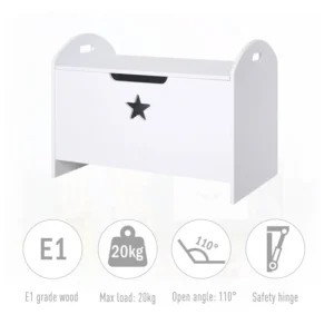 Ξύλινο Παιδικό Μπαούλο Αποθήκευσης Παιχνιδιών 62 x 40 x 46.5 cm HOMCOM 311-003 - Image 7