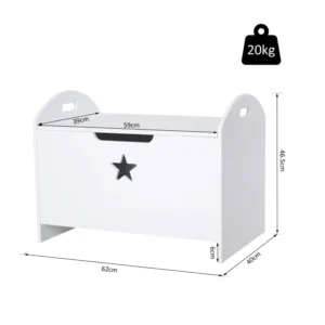 Ξύλινο Παιδικό Μπαούλο Αποθήκευσης Παιχνιδιών 62 x 40 x 46.5 cm HOMCOM 311-003 - Image 8