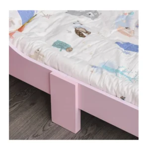 Ξύλινο Χαμηλό Μονό Παιδικό Κρεβάτι 143 x 73 x 60 cm για Στρώμα 140 x 70 cm Princess HOMCOM 311-014 - Image 2