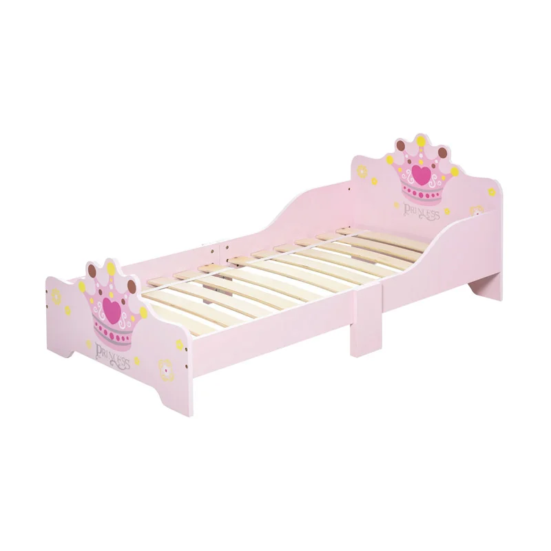 Ξύλινο Χαμηλό Μονό Παιδικό Κρεβάτι 143 x 73 x 60 cm για Στρώμα 140 x 70 cm Princess HOMCOM 311-014 Ξύλινο Χαμηλό Μονό Παιδικό Κρεβάτι 143 x 73 x 60 cm για Στρώμα 140 x 70 cm Princess HOMCOM 311-014