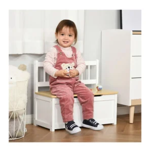 Ξύλινο Παιδικό Μπαούλο Αποθήκευσης Παιχνιδιών 60 x 30 x 50 cm HOMCOM 311-034 - Image 4