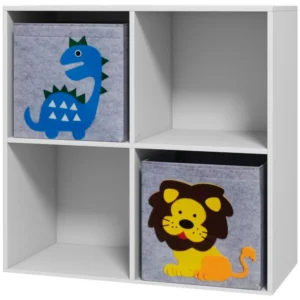 ZONEKIZ Παιδικό ράφι παιχνιδιών με 4 θήκες και δοχεία