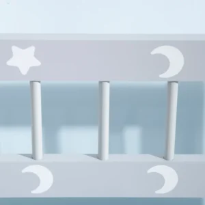 ZONEKIZ Μοντέρνο στήθος παιχνιδιών με ανυψωτικό αερίου, MDF και ξύλο πεύκου, 60x30x50 cm, λευκό και γκρι 312-095V00GY - Image 6