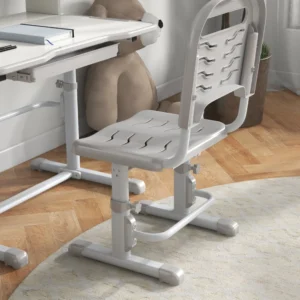 Παιδικό σετ γραφείου ZONEKIZ με καρέκλα ρυθμιζόμενο σε ύψος και ανακλινόμενο επάνω μέρος, ηλικίες 6-12 ετών, γκρι 312-106V80GY - Image 6