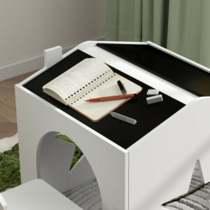 AIYAPLAY Σετ με 2 Καρέκλες για Παιδιά και Τραπέζι με Πίνακα για Παιδικό Δωμάτιο και Νηπιαγωγείο Ηλικία 3-8 Ετών Λευκό 312-113V80 - Image 7