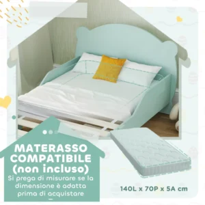 AIYAPLAY Παιδικό Κρεβάτι με Αρκουδάκι, 143.5x80x55 εκ., Πράσινο 313-022V80GN - Image 6