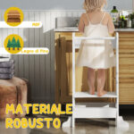 AIYAPLAY  Ρυθμιζόμενη Σκάλα Μοντεσσόρι για Παιδιά σε 3 Επίπεδα με Μπάρα Ασφαλείας, από Ξύλο, 45x47.5x91 εκ., Λευκό  315-003V80WT - Image 5