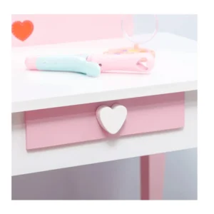 Παιδικό Ξύλινο Μπουντουάρ με Καθρέπτη και Σκαμπό 50 x 36.5 x 89.5 cm ZONEKIZ 316-007V00PK - Image 2