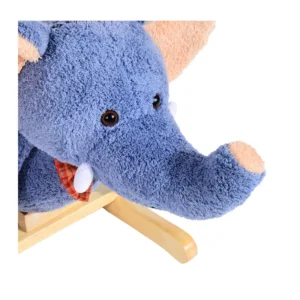 Λούτρινος Κουνιστός Ελέφαντας με Μουσική και Ξύλινη Βάση HOMCOM 330-007 - Image 2