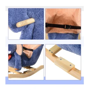 Λούτρινος Κουνιστός Ελέφαντας με Μουσική και Ξύλινη Βάση HOMCOM 330-007 - Image 5