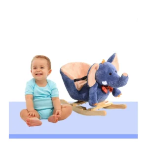 Λούτρινος Κουνιστός Ελέφαντας με Μουσική και Ξύλινη Βάση HOMCOM 330-007 - Image 8