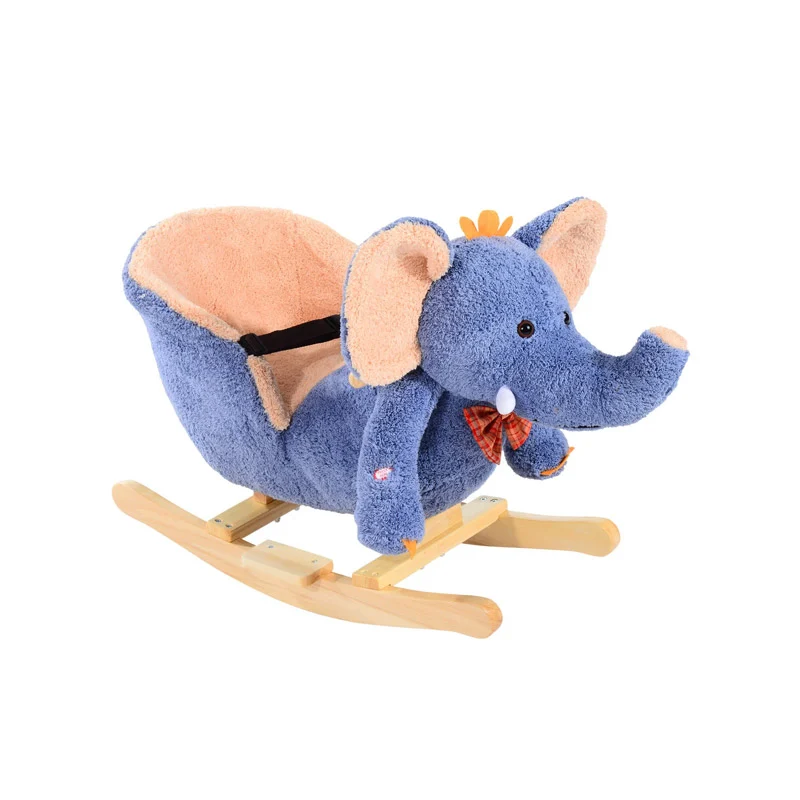 Λούτρινος Κουνιστός Ελέφαντας με Μουσική και Ξύλινη Βάση HOMCOM 330-007 Λούτρινος Κουνιστός Ελέφαντας με Μουσική και Ξύλινη Βάση HOMCOM 330-007