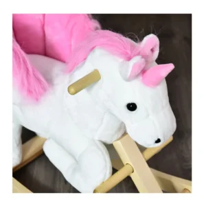 Λούτρινος Κουνιστός Μονόκερος με Μουσική και Ξύλινη Βάση HOMCOM 330-076V01 - Image 5