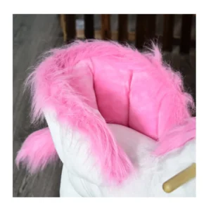 Λούτρινος Κουνιστός Μονόκερος με Μουσική και Ξύλινη Βάση HOMCOM 330-076V01 - Image 6