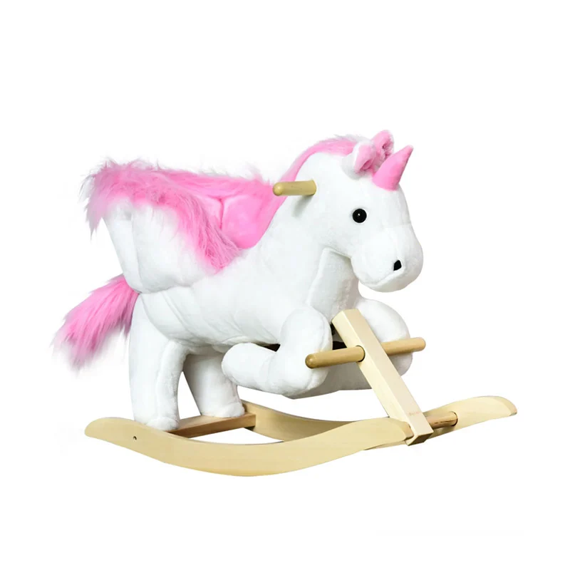 Λούτρινος Κουνιστός Μονόκερος με Μουσική και Ξύλινη Βάση HOMCOM 330-076V01 Λούτρινος Κουνιστός Μονόκερος με Μουσική και Ξύλινη Βάση HOMCOM 330-076V01