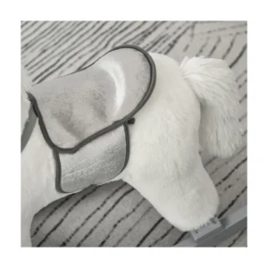 Λούτρινο Κουνιστό Αλογάκι με Μουσική Ξύλινη Βάση και Αρκουδάκι Χρώματος Λευκό HOMCOM 330-118WT - Image 2