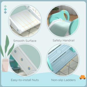 AIYAPLAY Πτυσσόμενη πλαστική τσουλήθρα για παιδιά ηλικίας 18 μηνών-3 ετών, 102x53x53cm, Πράσινη 331-039V00GN - Image 5