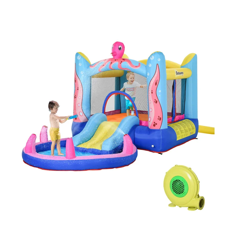 Παιδικό Φουσκωτό Κάστρο - Τραμπολίνο με Πισίνα και Τσουλήθρα 380 x 200 x 180 cm Outsunny 342-022V90 Παιδικό Φουσκωτό Κάστρο - Τραμπολίνο με Πισίνα και Τσουλήθρα 380 x 200 x 180 cm Outsunny 342-022V90