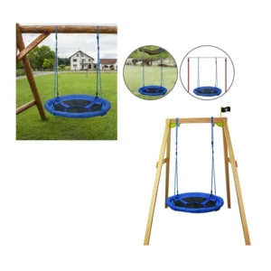 Παιδική Στρογγυλή Κούνια 100 x 180 cm HOMCOM 344-005 - Image 3