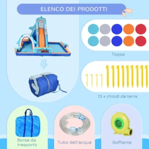 Bouncy Castle για παιδιά 3-8 ετών με φουσκωτή, τσουλήθρα, πισίνα και τοίχο αναρρίχησης 346-006V90MX - Image 6