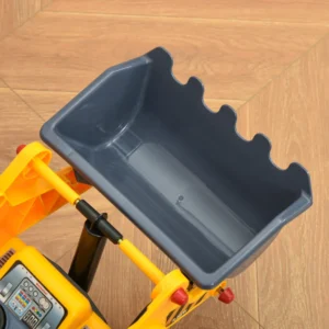 HOMCOM Μπουλντόζα Παιχνίδι με τιμόνι, χειροκίνητο εκσκαφέα και κρυφό διαμέρισμα, Παιχνίδι για παιδιά 2-3 ετών, 70x26x37cm, Κίτρινο 370-177 - Image 6