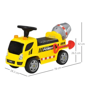 HOMCOM Ride-on Baby Car Et 18-36 Μηνών - Κίτρινο 370-186 - Image 2