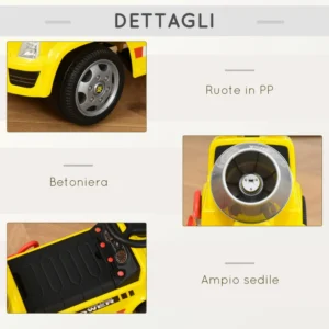 HOMCOM Ride-on Baby Car Et 18-36 Μηνών - Κίτρινο 370-186 - Image 5