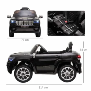 HOMCOM Electric Car Jeep for Kids 12V Manual Driving and with Remote Control - Black 370-190 - Image 2