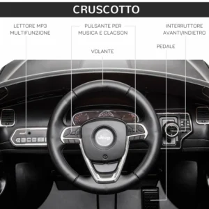 HOMCOM Electric Car Jeep for Kids 12V Manual Driving and with Remote Control - Black 370-190 - Image 3