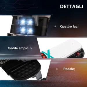 HOMCOM Ηλεκτρική μοτοσυκλέτα για παιδιά 3-5 ετών σε PP και μέταλλο με ρόδες, κόρνα και μουσική, 86x44x58 cm, λευκό και μαύρο 370-253V90WT - Image 5