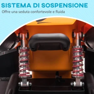 HOMCOM Quad για παιδιά 3-8 ετών με άδεια McLaren και προβολείς LED, 107x71x73,5 cm, μαύρο και πορτοκαλί 370-264V90OG - Image 4