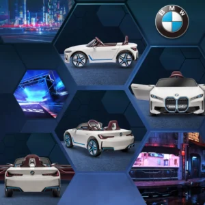 HOMCOM Electric Ride-On Toy Car για παιδιά 3-8 ετών με δίπλωμα BMW με Τηλεχειριστήριο, Κόρνα και Προβολείς, 115x67x45 cm, Λευκό 370-294V90WT - Image 6