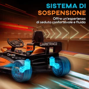 AIYAPLAY Electric Ride-On Toy Car για παιδιά 3-5 ετών με άδεια McLaren, Τηλεχειριστήριο και Κόρνα, 115x67x50 cm, Πορτοκαλί 370-322V90OG - Image 5