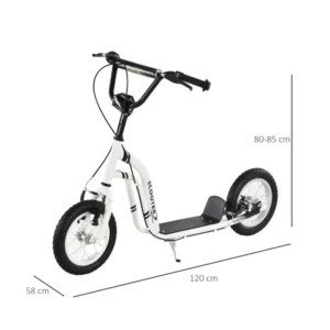 Παιδικό Δίτροχο Πατίνι - Scooter με Φουσκωτούς Τροχούς 12 HOMCOM 371-017WT - Image 10