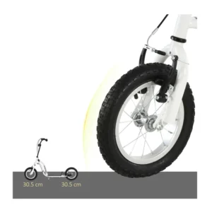 Παιδικό Δίτροχο Πατίνι - Scooter με Φουσκωτούς Τροχούς 12 HOMCOM 371-017WT - Image 6