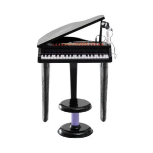 Παιδικό Ηλεκτρονικό Πιάνο με Κάθισμα και Μικρόφωνο HOMCOM 390-003BK - Image 3