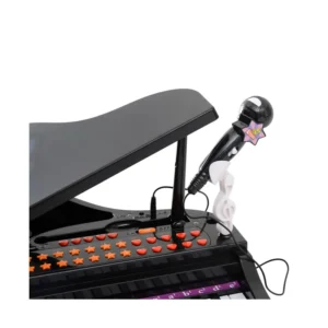 Παιδικό Ηλεκτρονικό Πιάνο με Κάθισμα και Μικρόφωνο HOMCOM 390-003BK - Image 4