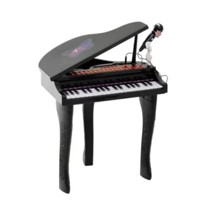 Παιδικό Ηλεκτρονικό Πιάνο με Κάθισμα και Μικρόφωνο HOMCOM 390-003BK - Image 7