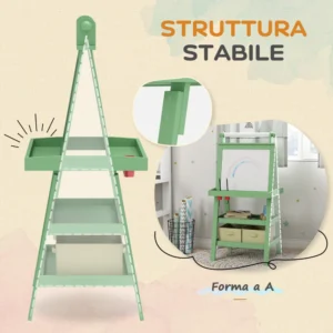 AIYAPLAY Παιδικός Πίνακας με Καβαλέτο 59x48x118 εκ, Πράσινος 3B0-012V80GN - Image 6