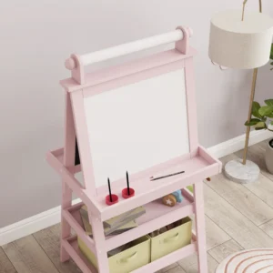 AIYAPLAY Παιδικός Πίνακας με Καβαλέτο 3 σε 1, 59x48x118 εκ, Ροζ 3B0-012V80PK - Image 8