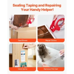 VEVOR Ταινία Συσκευασίας 6 Ρολά 65 Γιάρδες Διαφανής με Διανομέα 2.7 Mil 3YCXFXJDTM6G2L8SQV0 - Image 5