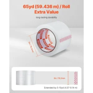 VEVOR Διαφανής Ταινία Συσκευασίας 6 Ρολά 65 Γιάρδες 2.7 Mil Heavy Duty 3YCXFXJDTM6GBQG7PV0 - Image 2