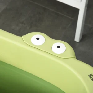 Βρεφική μπανιέρα HOMCOM Πτυσσόμενη για μωρά και παιδιά 0-6 ετών, από αντιολισθητικό πλαστικό, πράσινο, 75,3x55,4x43 cm 400-016GN - Image 7