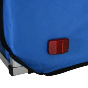 Homcom Παιδικό Ρυμουλκούμενο Ποδήλατο 2 θέσεων με Ζώνες Ασφαλείας από Ατσάλι και Μπλε Ύφασμα Oxford 440-008BU - Image 6