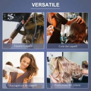 Κράνος HOMCOM πιστολάκι μαλλιών 1180W με ρυθμιζόμενο ύψος με χρονοδιακόπτη 60 λεπτών και περιστρεφόμενους τροχούς, 65x65x115-165 cm, Μαύρο 502-003V90BK - Image 5