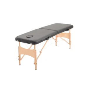 Φορητό Ξύλινο Αναδιπλούμενο Επαγγελματικό Κρεβάτι - Κλίνη Μασάζ Φυσικοθεραπείας 2 Ζωνών Χρώματος Μαύρο HOMCOM 5550-3291 - Image 2