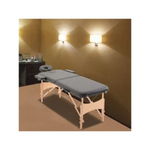 Φορητό Ξύλινο Αναδιπλούμενο Επαγγελματικό Κρεβάτι - Κλίνη Μασάζ Φυσικοθεραπείας 2 Ζωνών Χρώματος Μαύρο HOMCOM 5550-3291 - Image 8