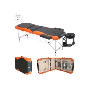 Φορητό Αναδιπλούμενο Επαγγελματικό Κρεβάτι - Κλίνη Μασάζ Φυσικοθεραπείας 3 Ζωνών Χρώματος Πορτοκαλί HOMCOM 700-039 - Image 10